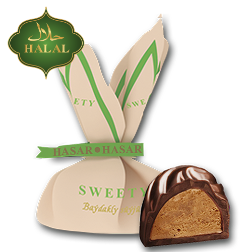 Chocolate sweets “Baidakly” with coffee filling