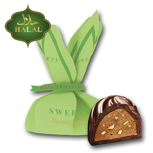 Chocolate sweets “Baidakly” with the peanut kernel