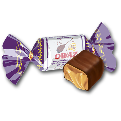 Chocolate-coated toffee “Ovaz”